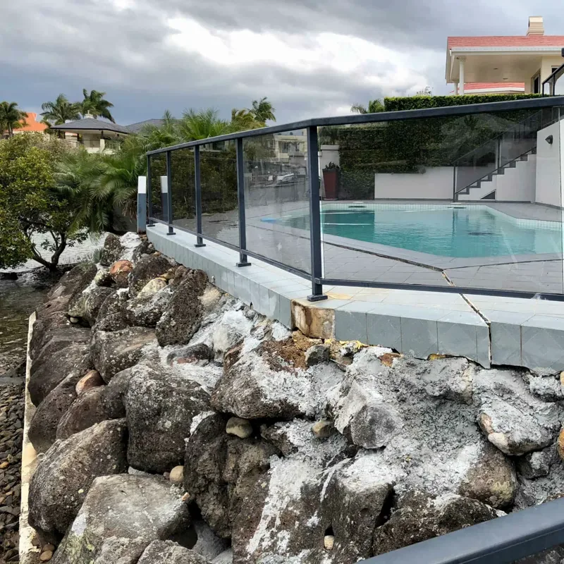 Breadbeach pool side before Geopoly was injected