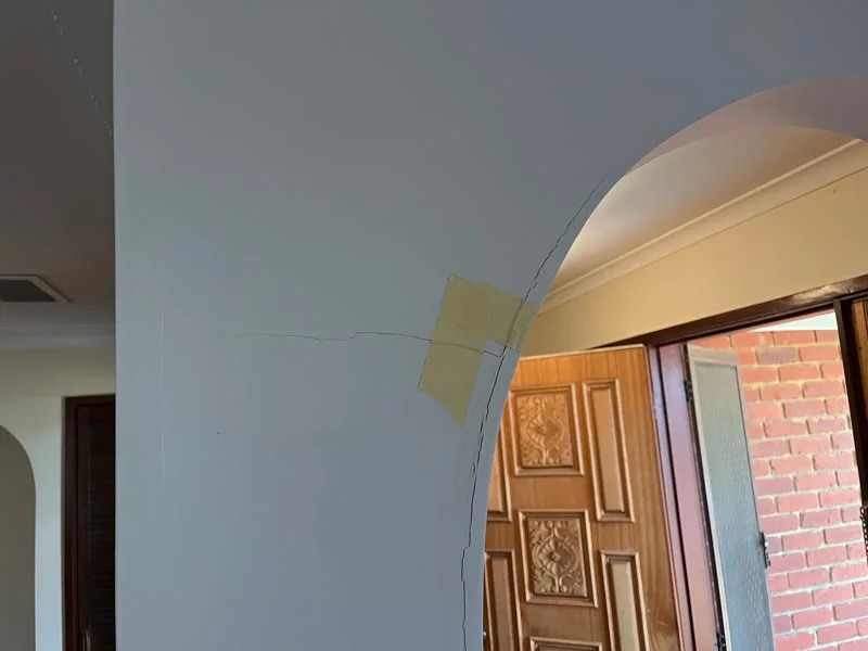 Same archway with crack closed after repair