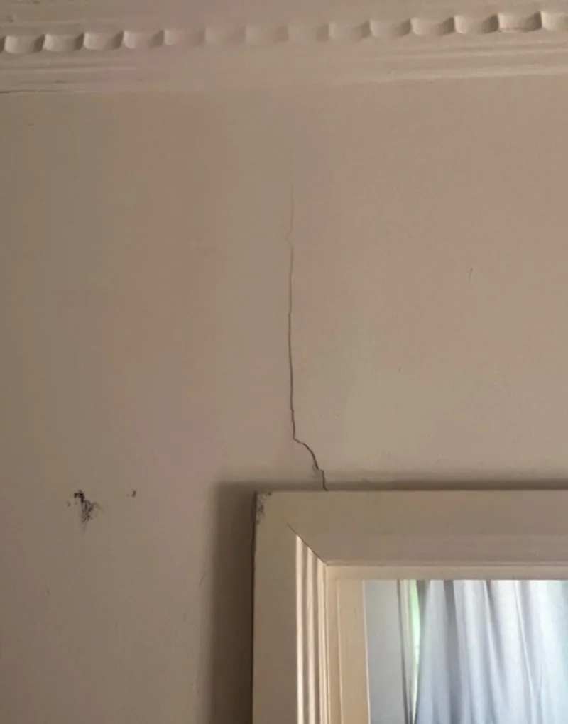 Wall crack near window inside Brighton East bungalow