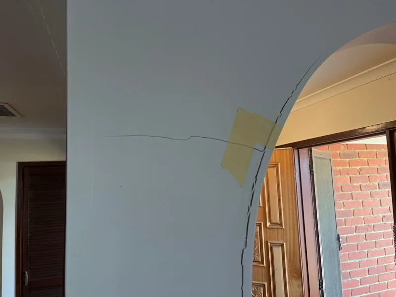 Cracked archway showing structural movement