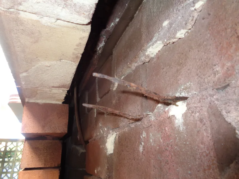 Corroded wall ties exposed in cavity of 150-year-old Strathfield home