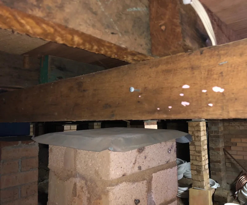 Suspended timber floor on concrete stumps under a classic Brisbane Queenslander