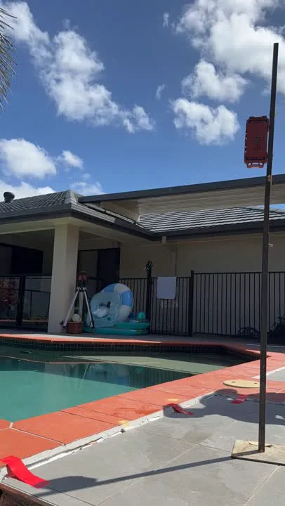 GeoPoly injection beneath tiled pool surround