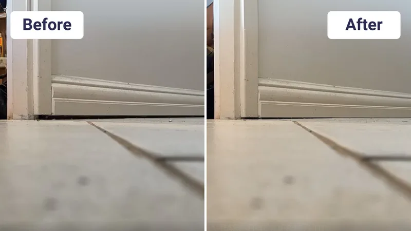 Sinking floor pier stabilisation before and after