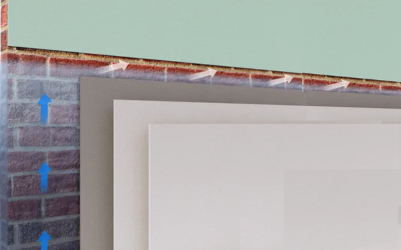 Salt damp repair — DampBlock™ injection stopping salt-laden moisture rising through a brick wall