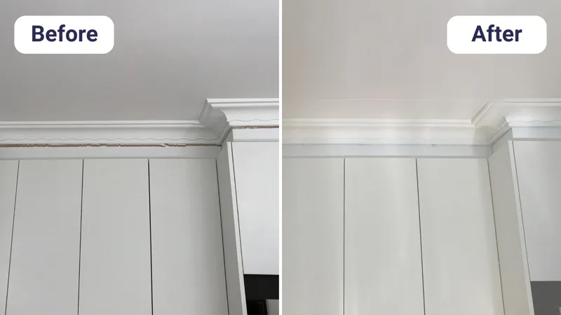 Subsidence damage to brickwork before and after repair