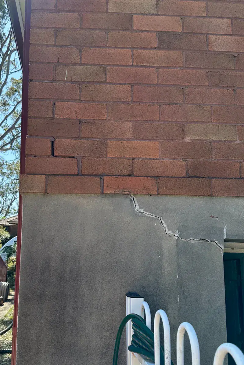 Same wall area showing crack reduced after injection