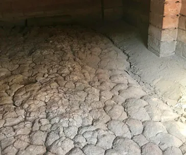 Reactive clay soil that expands and contracts with moisture