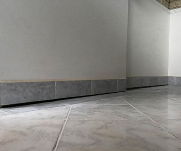 Sunken concrete in a home