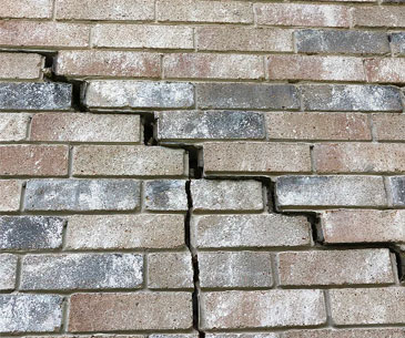 Cracked brick work Cracked brick work