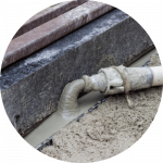 Cement-grout-underpinning Pumping non-shrink cement under the structure to fill in large voids