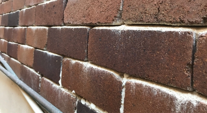 Structural damage to brickwork due to rising damp