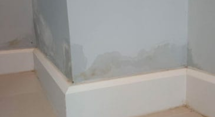 Yellow or brown stains as a result of rising damp