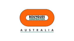 Bouygues Construction Australia logo with orange oval and company name displayed.