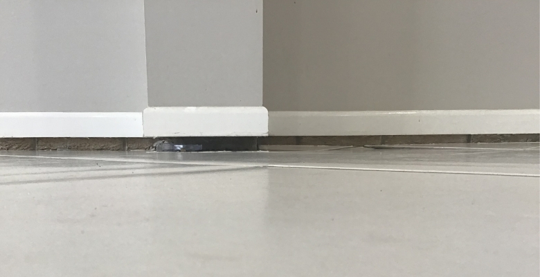 Tiled floor subsidence 