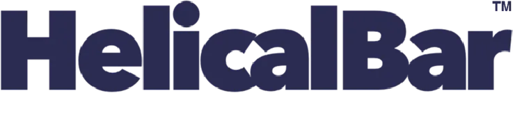 Helical Bar logo in bold dark blue for Australian structural repair branding.